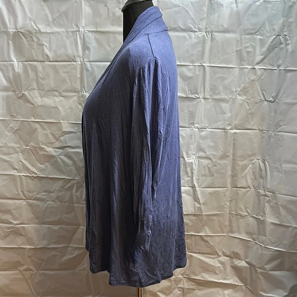 Blue Open-Front Cardigan with Relaxed Fit - Picture 3 of 5